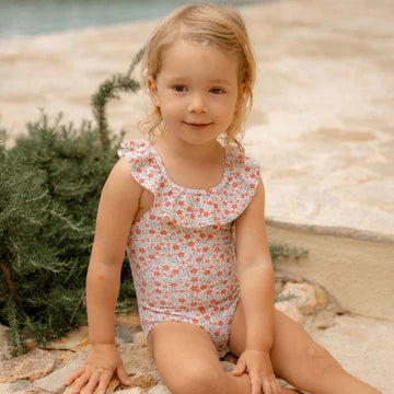 LITTLE DUTCH - costume intero flowers volant summer - GIRL