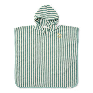 LITTLE DUTCH - poncho righe verde 55x55 summer - BOY