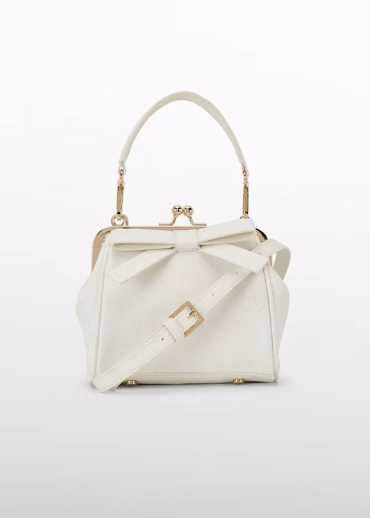 ABEL & LULA - borsa texture fiocco bianca accessori - GIRL