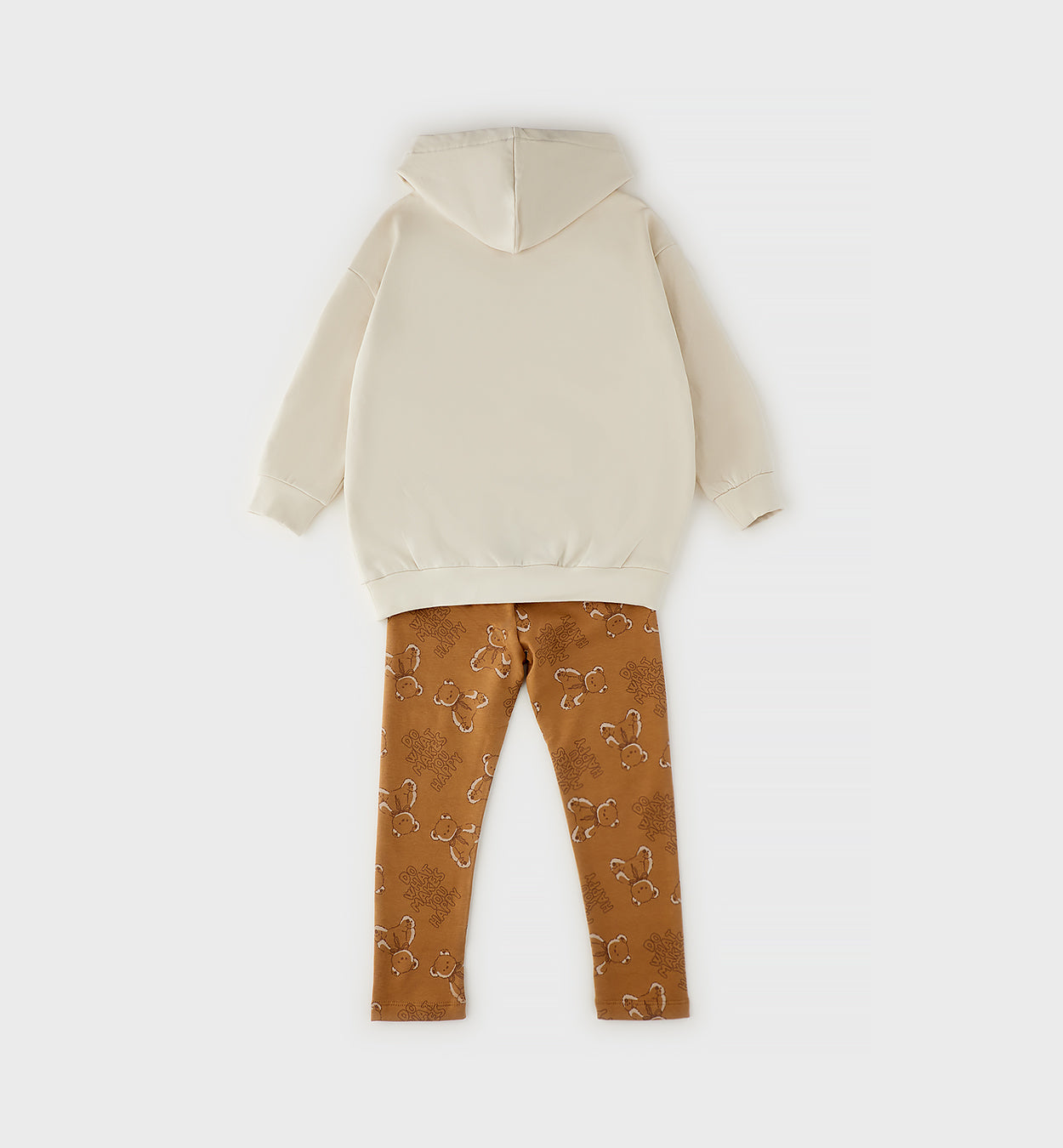 SARABANDA - completo leggins orsetto crema - invernale
