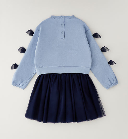 SARABANDA - completo gonna tulle azzurro - invernale
