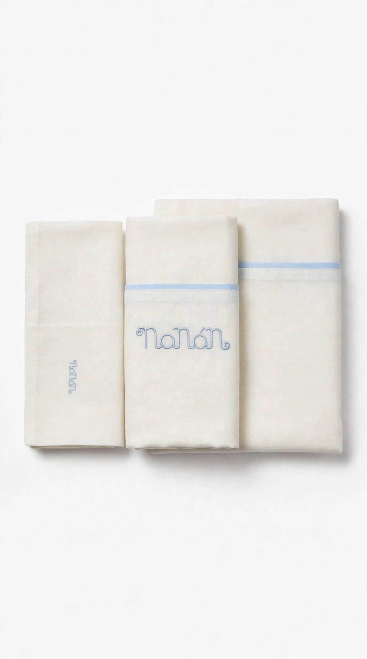 NANÁN - set lenzuolina bianco/azzurro