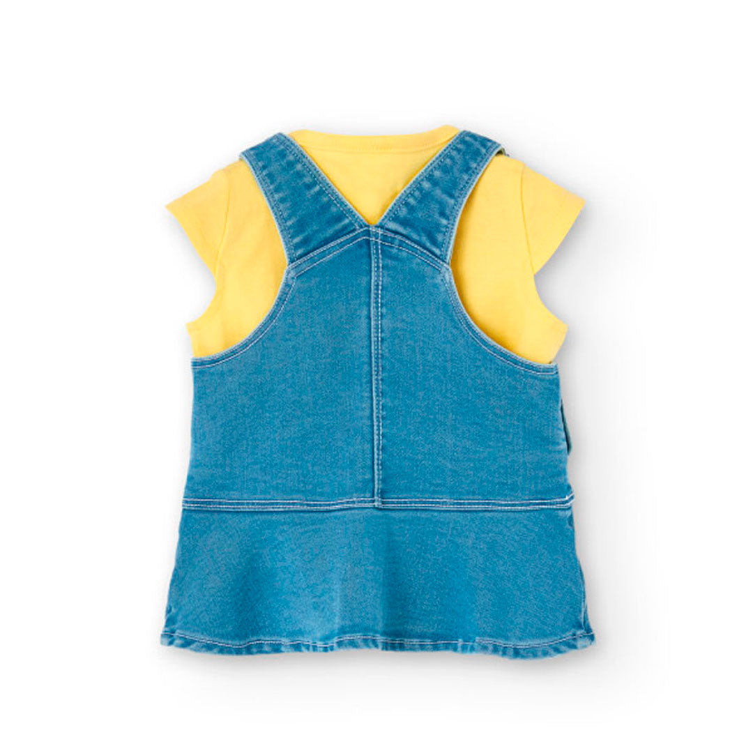 BOBOLI - salopette + t-shirt mela abbigliamento est 25 b - GIRL