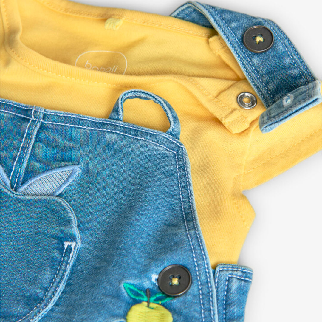 BOBOLI - salopette + t-shirt mela abbigliamento est 25 b - GIRL