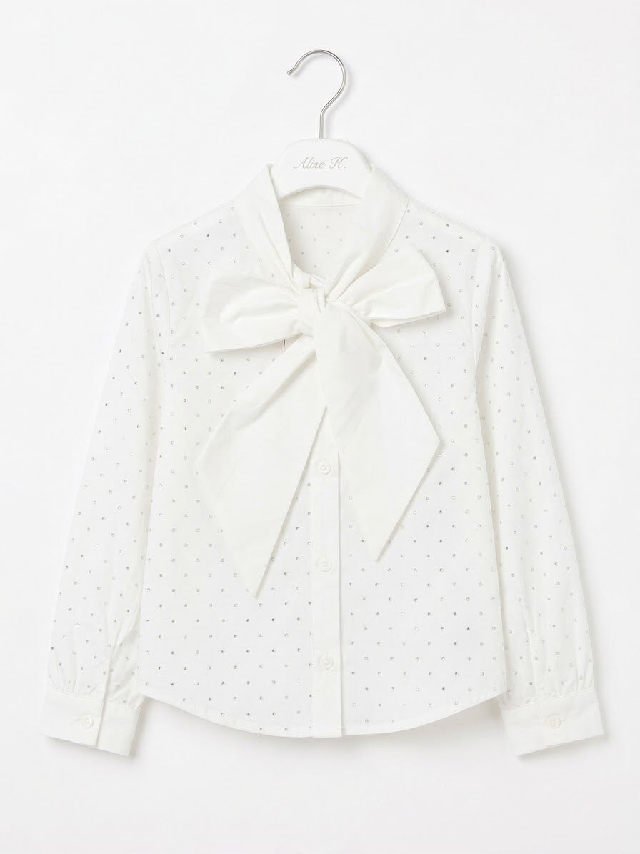 ALICE PI - camicia fiocco e strass - invernale