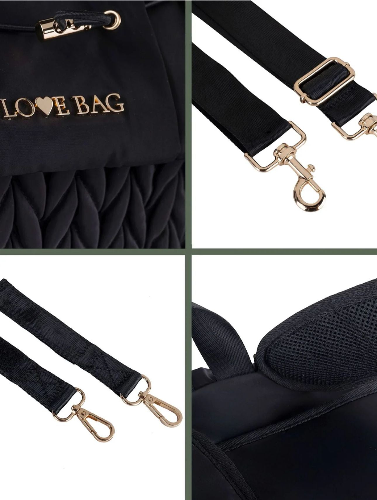 LOVE BAG - borsone zaino nero accessori - UNISEX