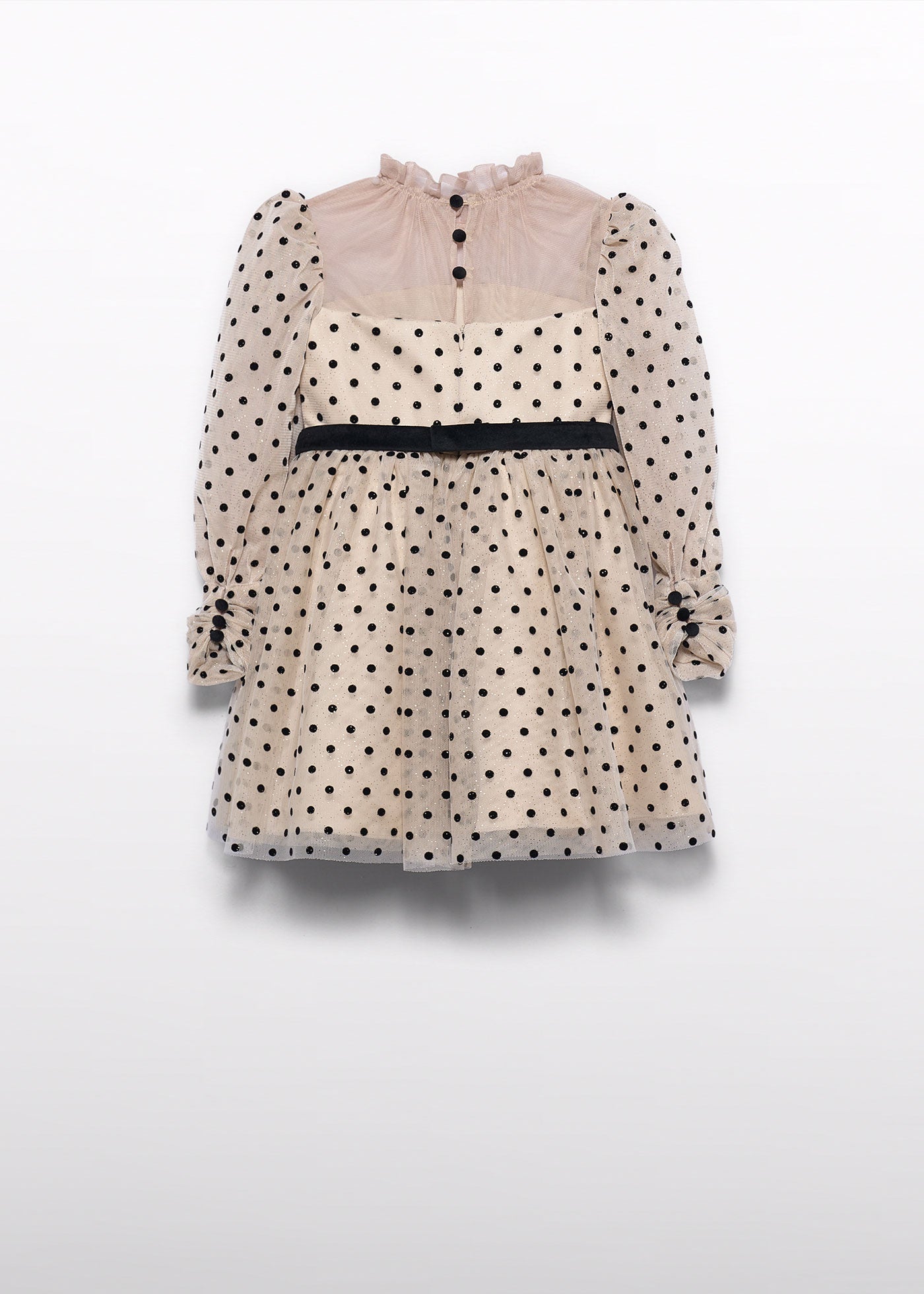 ABEL & LULA - vestito tulle pois beige/nero - invernale