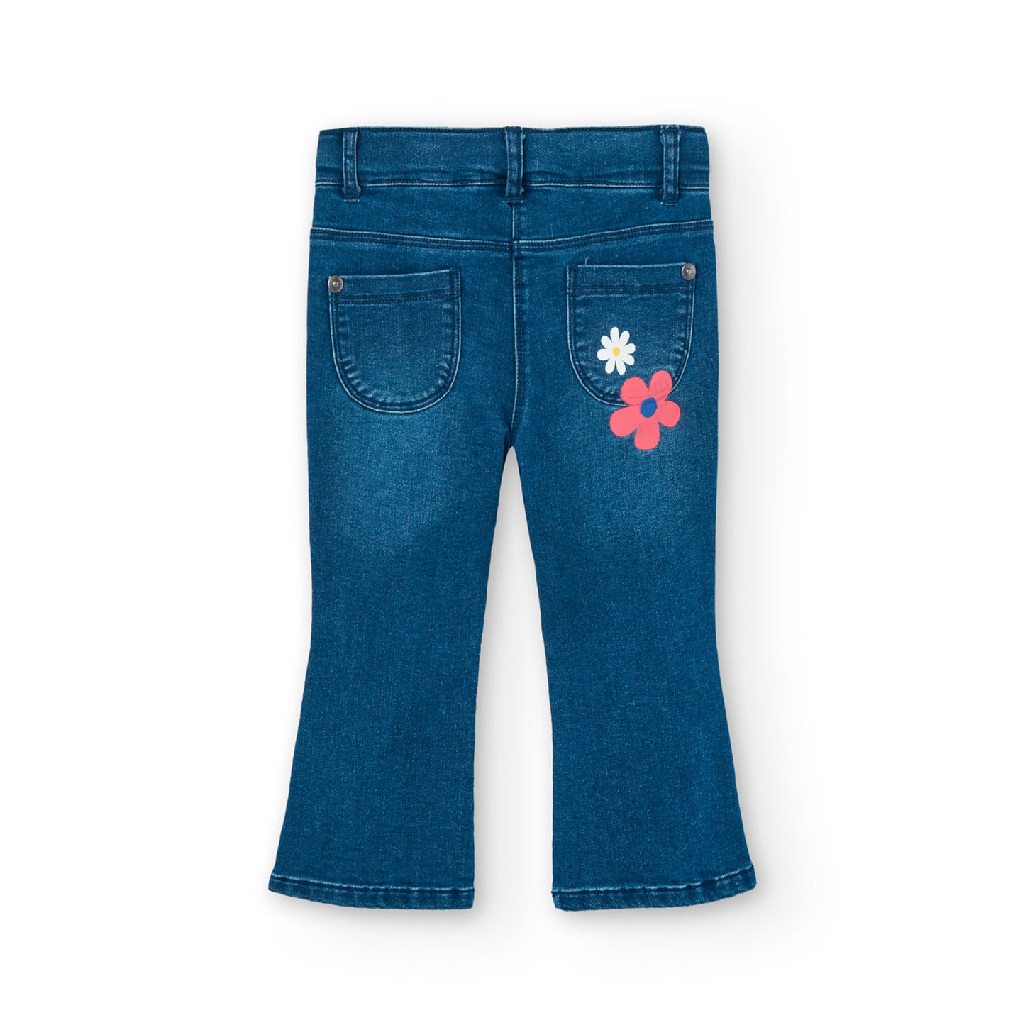 BOBOLI - jeans zampa fiori abbigliamento est 25 b - GIRL