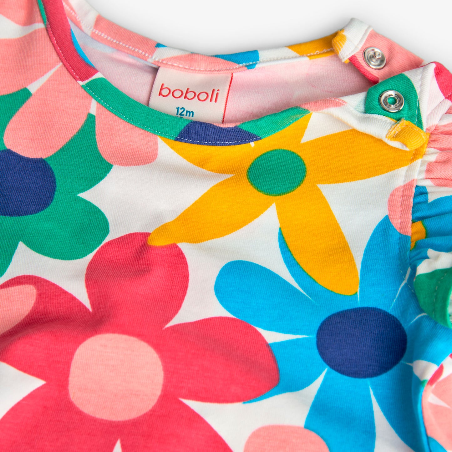 BOBOLI - t-shirt manica corta fiori abbigliamento est 25 b - GIRL