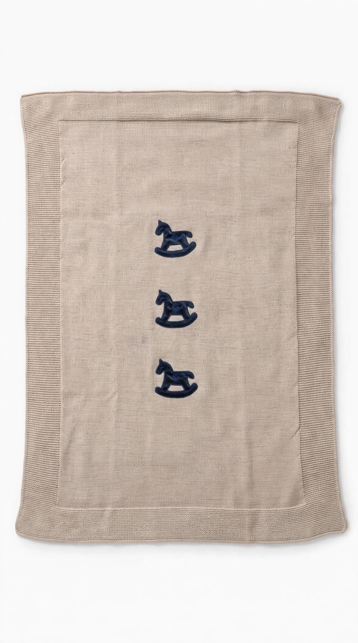 BABY LORD - coperta cavalluccio lana 100% corda/blu - invernale