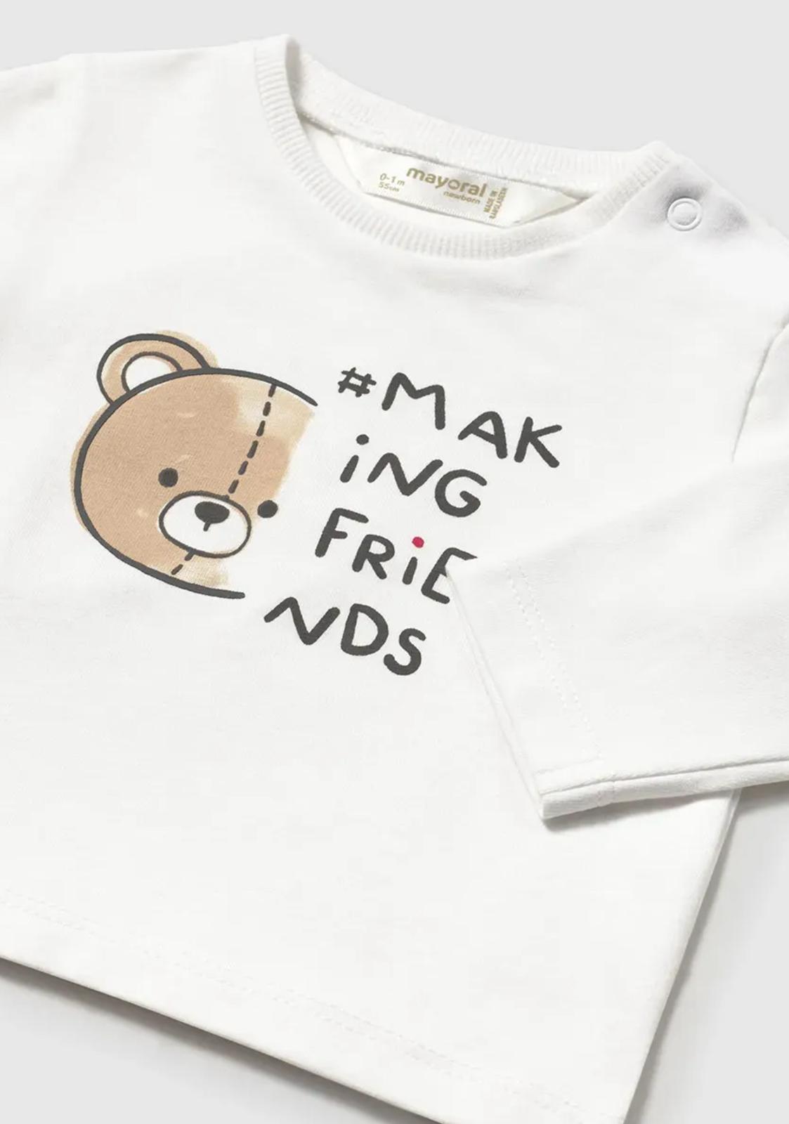 MAYORAL - t-shirt manica lunga orsetto abbigliamento est 25 b - BOY