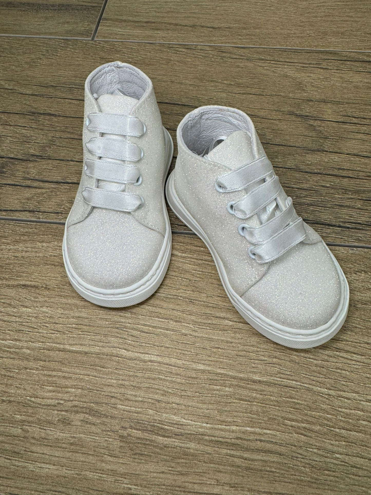 MISTER JERRY - scarpa polacchino glitter bianco calzature - GIRL