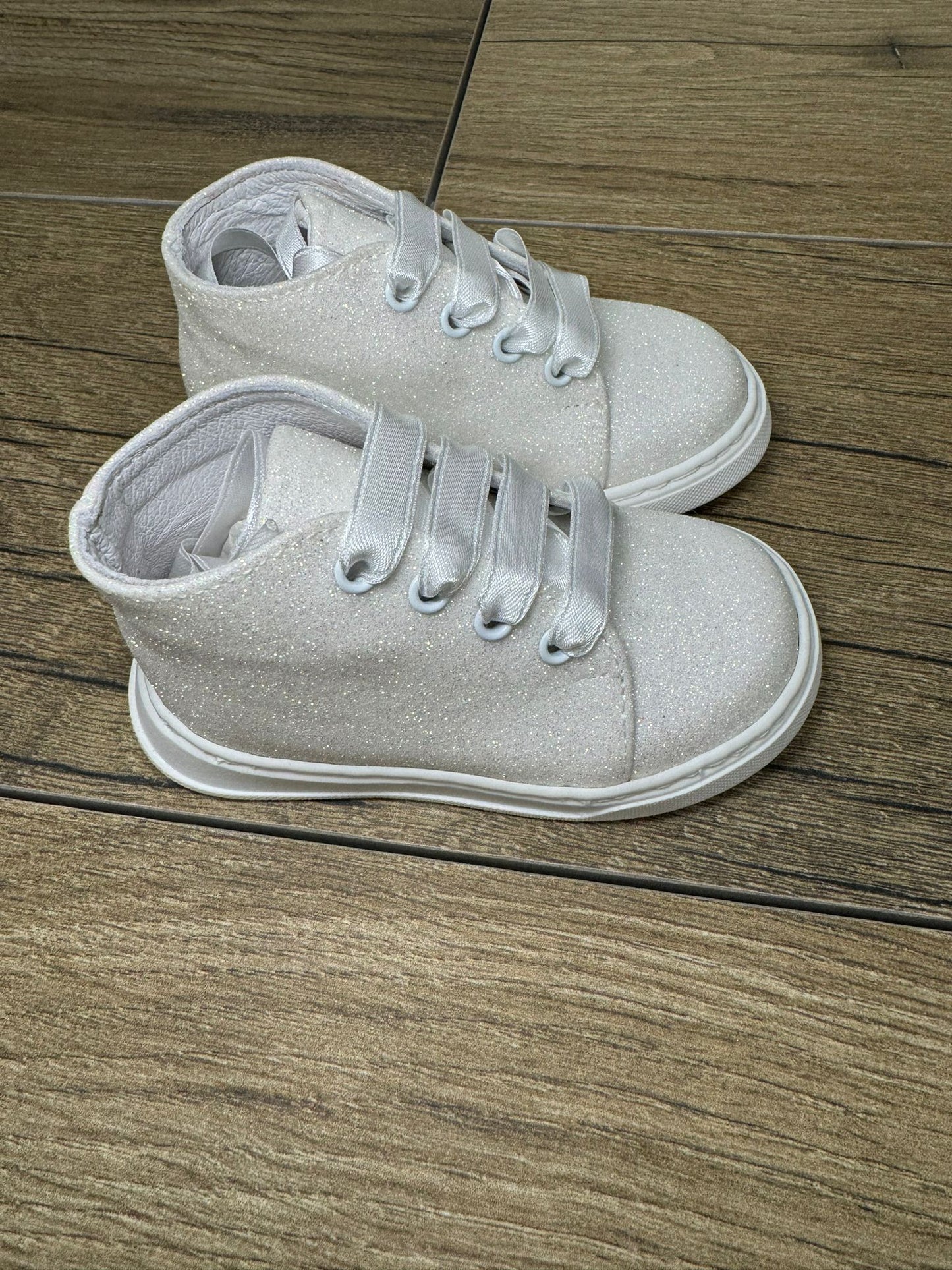 MISTER JERRY - scarpa polacchino glitter bianco calzature - GIRL
