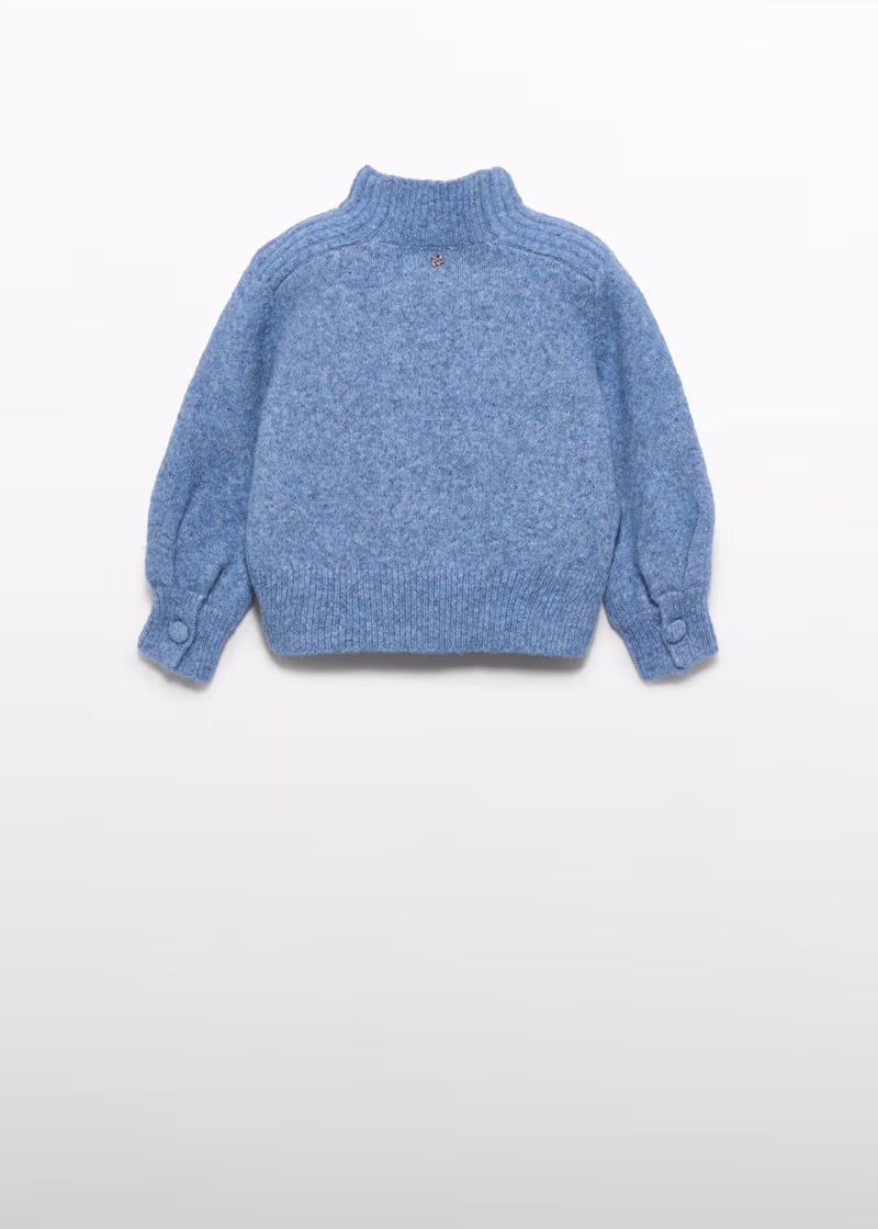 ABEL & LULA - maglione logo azzurro - invernale