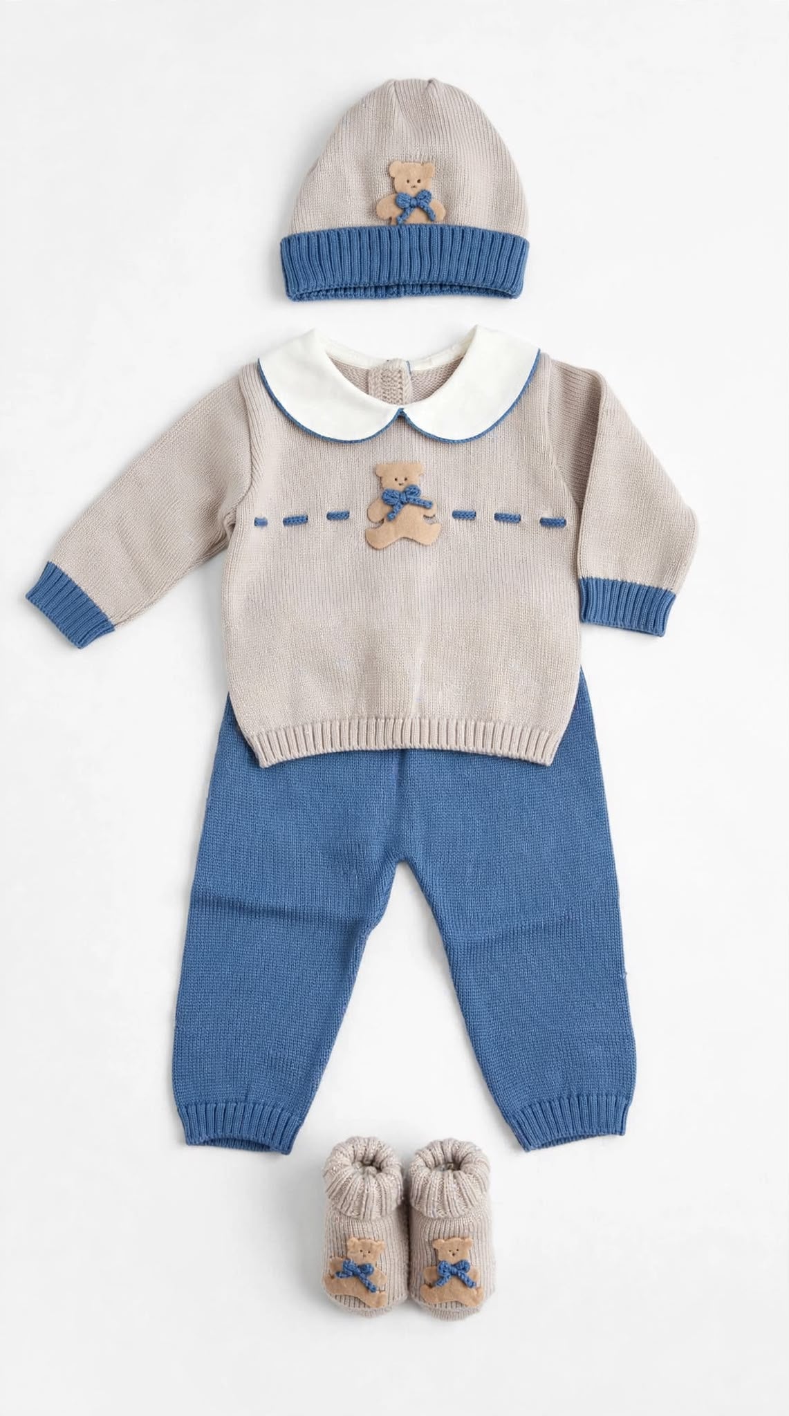 BABY LORD - completo orsetti lana 100% sabbia/islanda - invernale