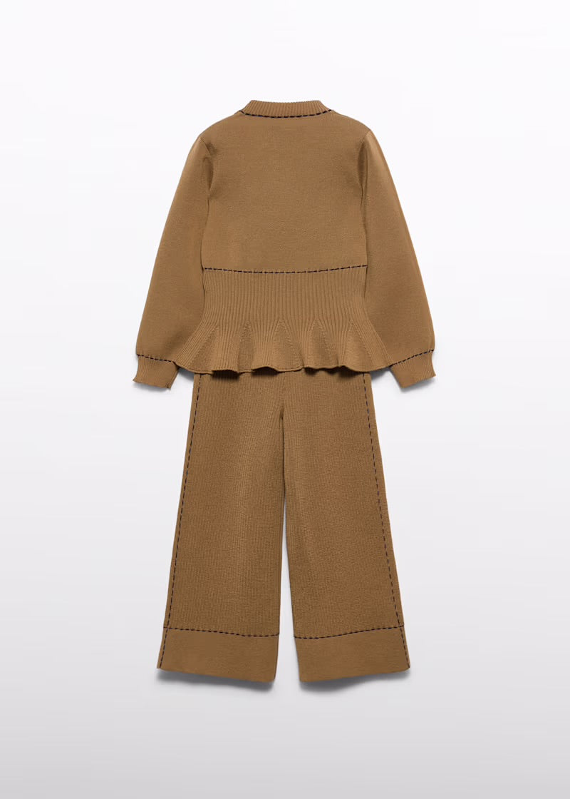 ABEL & LULA - completo pantalone maglia cammello - invernale