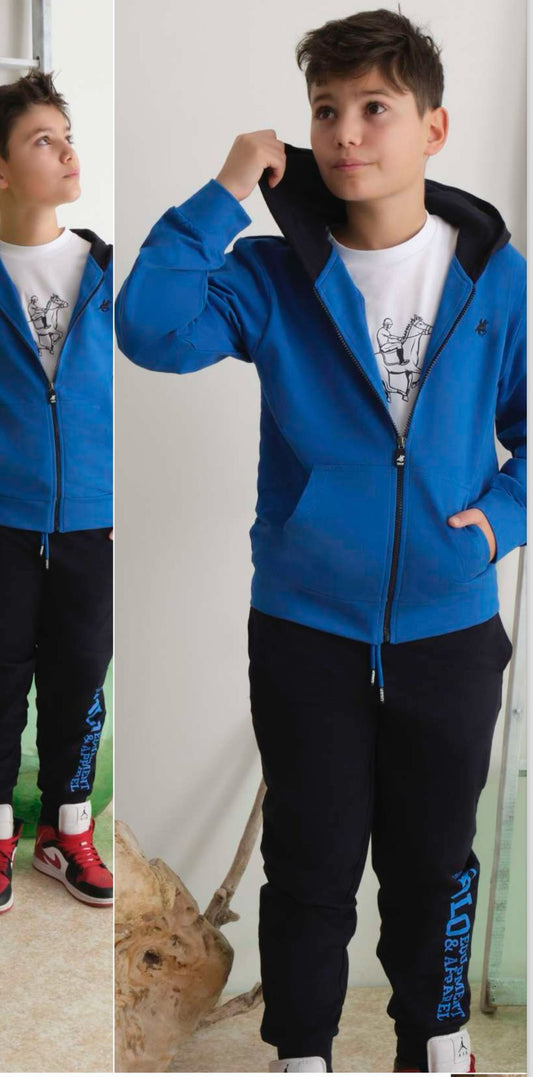 US GRAND POLO - tuta 3 pz garzata con t-shirt manica corta abbigliamento est 25 j - BOY