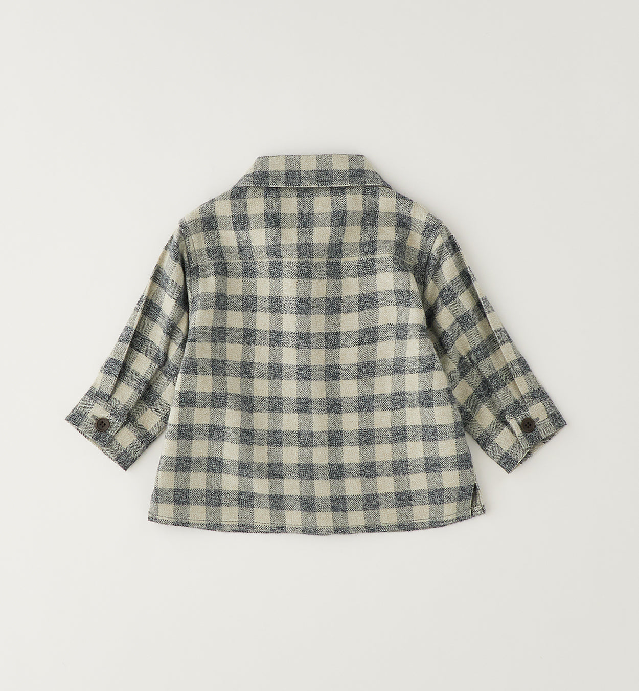 MINIBANDA - camicia quadri flanella grigio - invernale