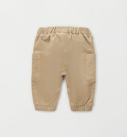 MINIBANDA - pantalone tasche velluto beige - invernale