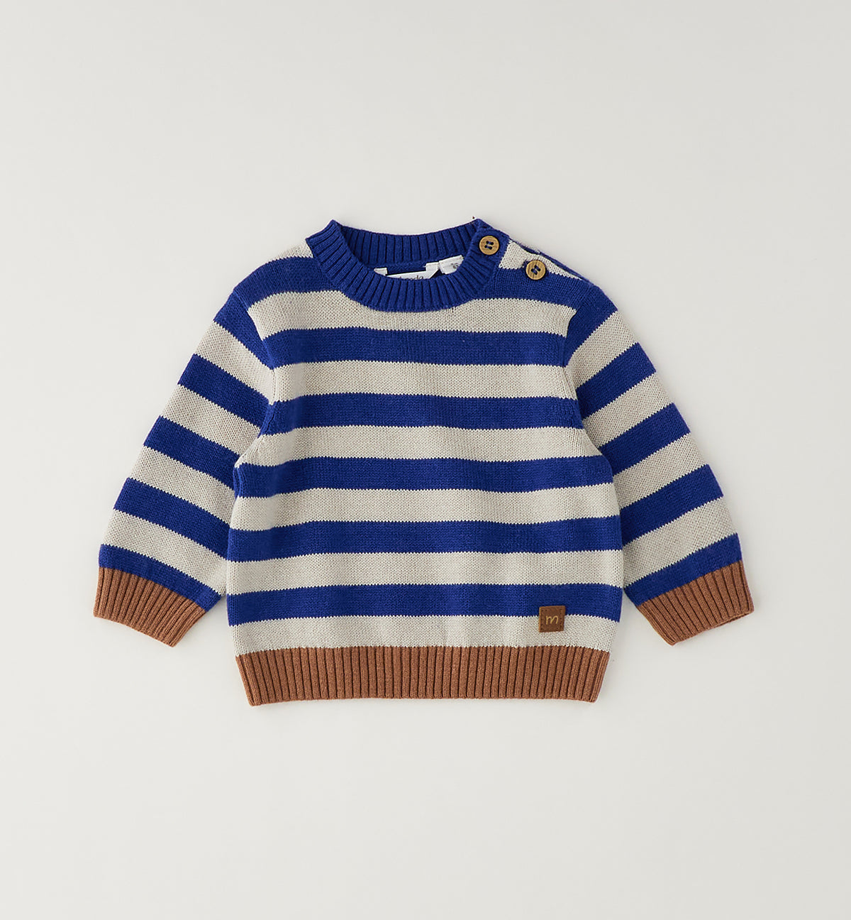MINIBANDA - maglioncino righe blu/beige- invernale