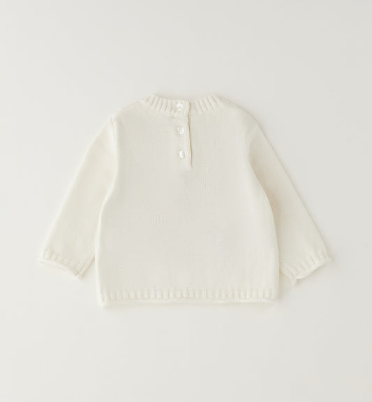 MINIBANDA - maglione cuori bianco- invernale