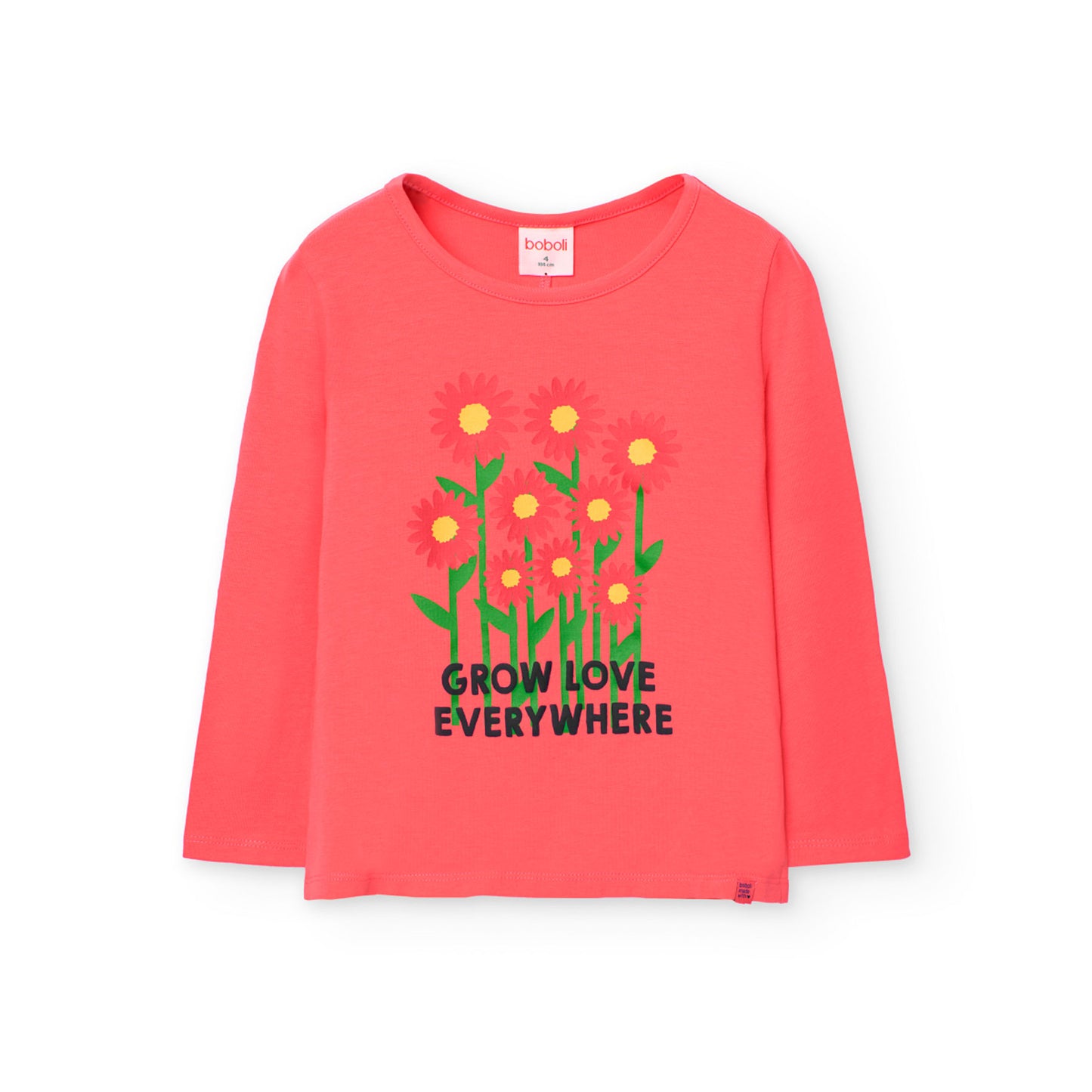 BOBOLI - t-shirt manica lunga fiori abbigliamento est 25 j - GIRL
