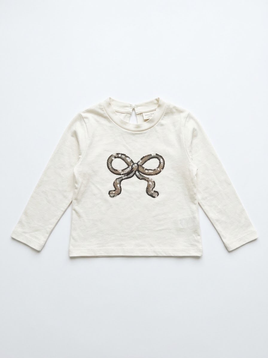 ALICE PI - t-shirt fiocco paillettes -invernale