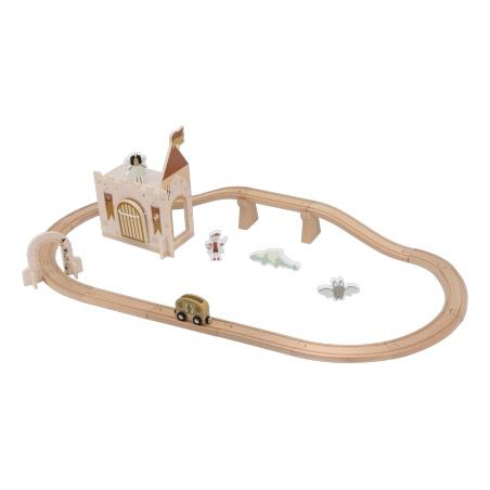 TRYCO - pista trenino castello 24m+ giocattoli in legno montessoriani - UNISEX