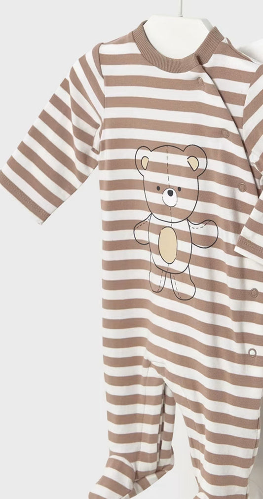 MAYORAL - tutina cotone righe marrone corredino est 25 - UNISEX