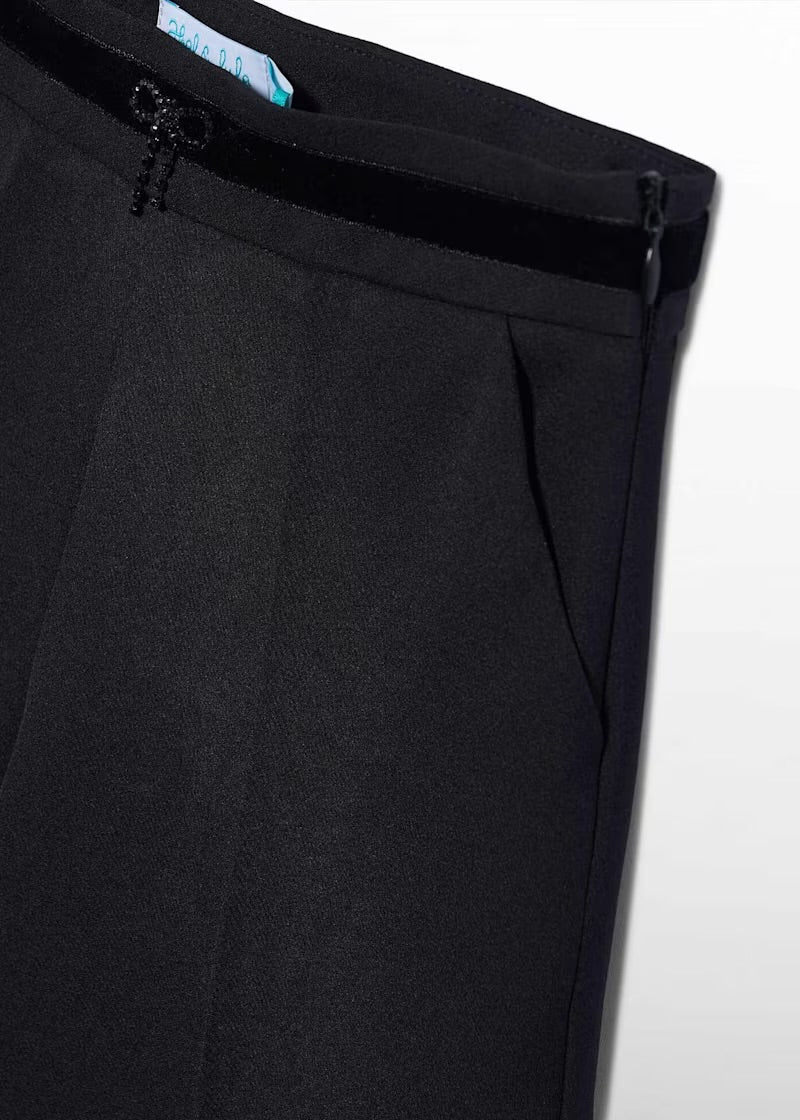 ABEL & LULA - pantalone lungo crep nero - invernale