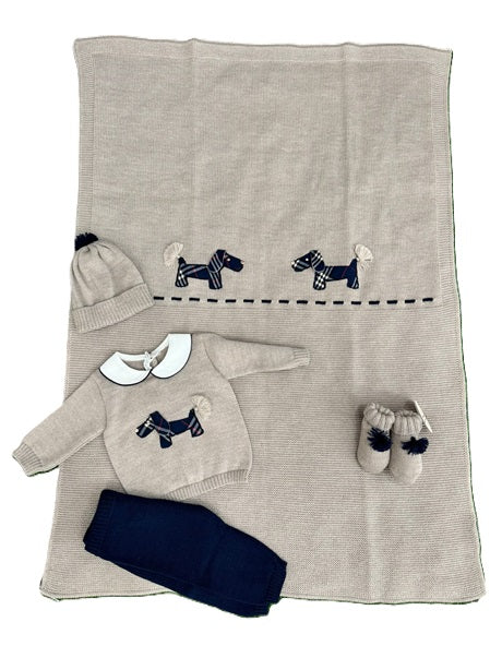 BABY LORD - completino 2 pz + cappellino + scarpine corredino inv - BOY