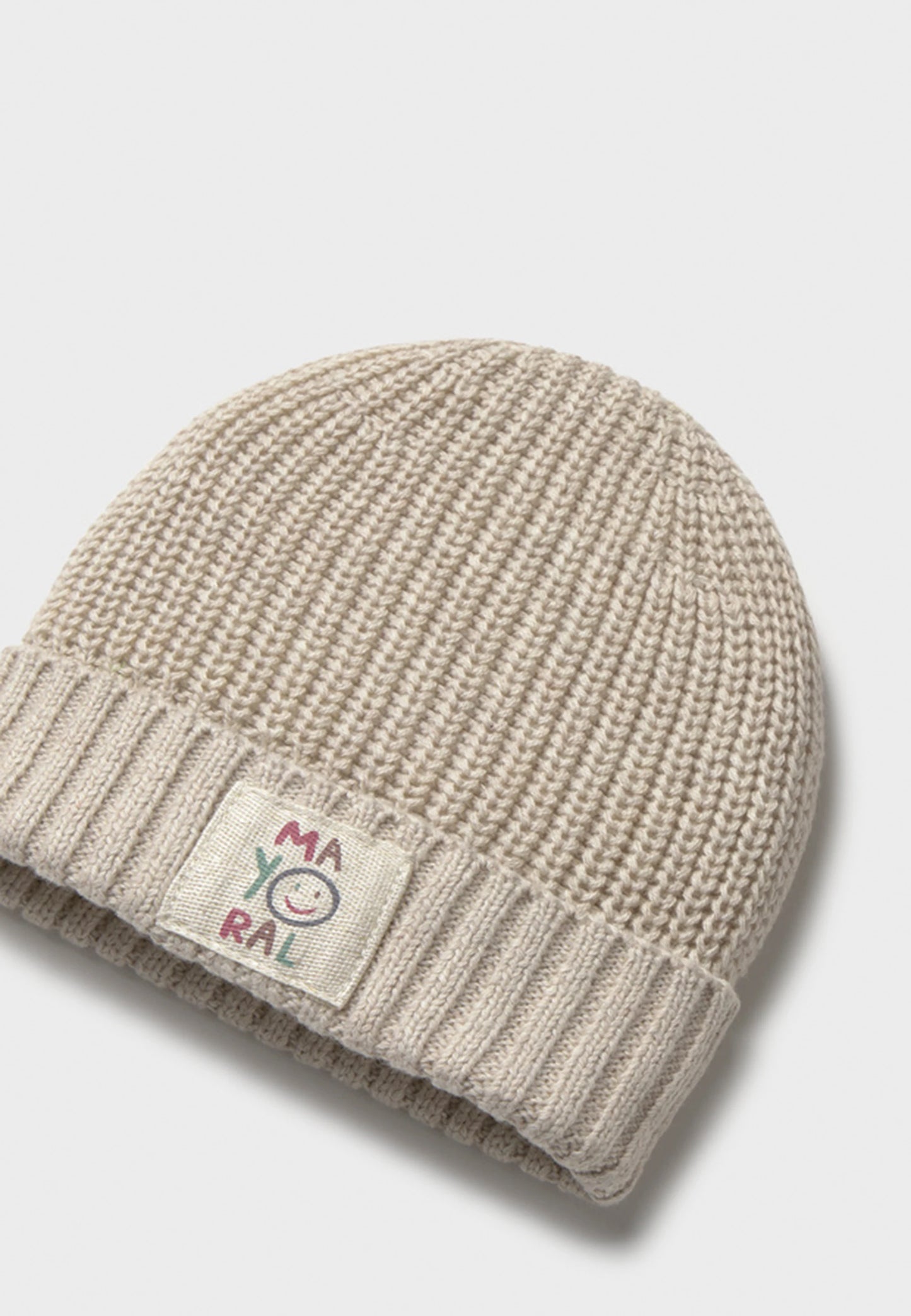 MAYORAL-cappellino maglia beige-invernale
