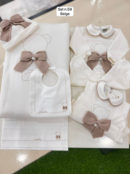 MARLU' - tutina orsetto ciniglia (set. 59 vaniglia) corredino invernale 25/26 - UNISEX