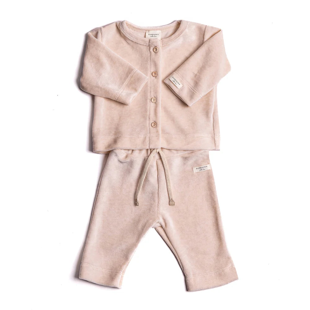 BAMBOOM- completo in ciniglia abbottonato vintage pink - invernale
