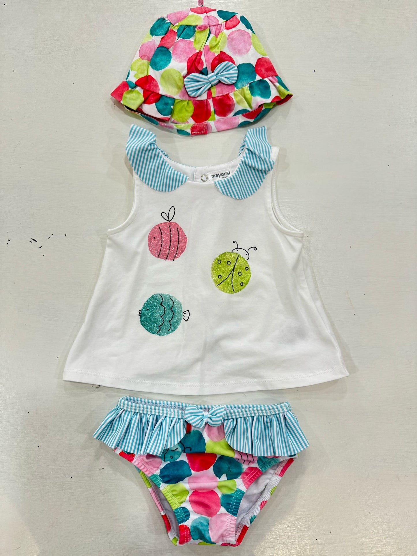 MAYORAL - costume mutandina + t-shirt + cappello summer - GIRL