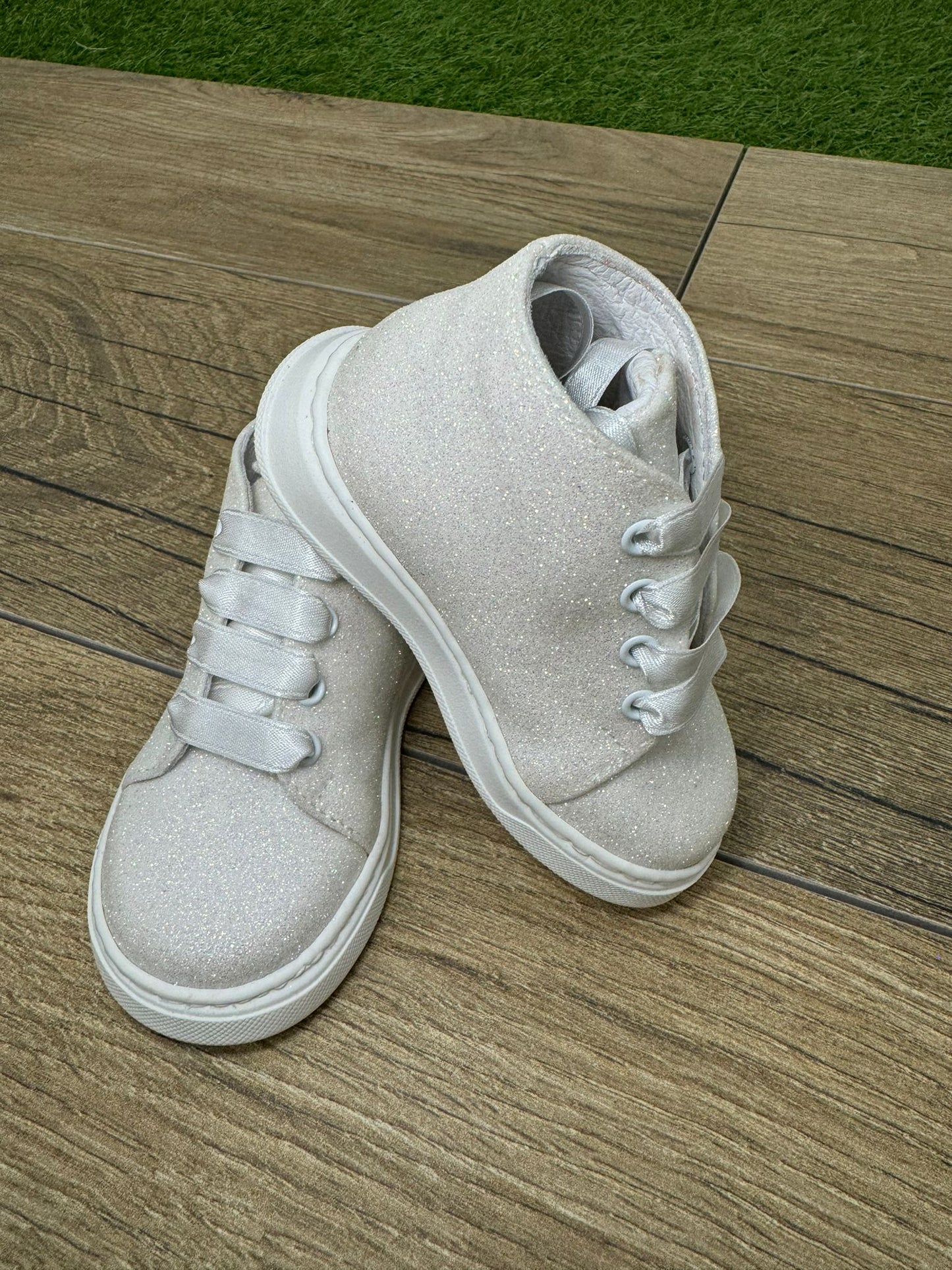 MISTER JERRY - scarpa polacchino glitter bianco calzature - GIRL