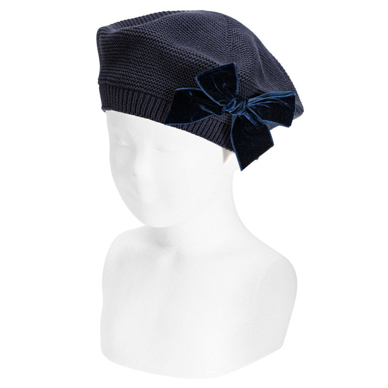 CONDOR - basco fiocco velluto blu