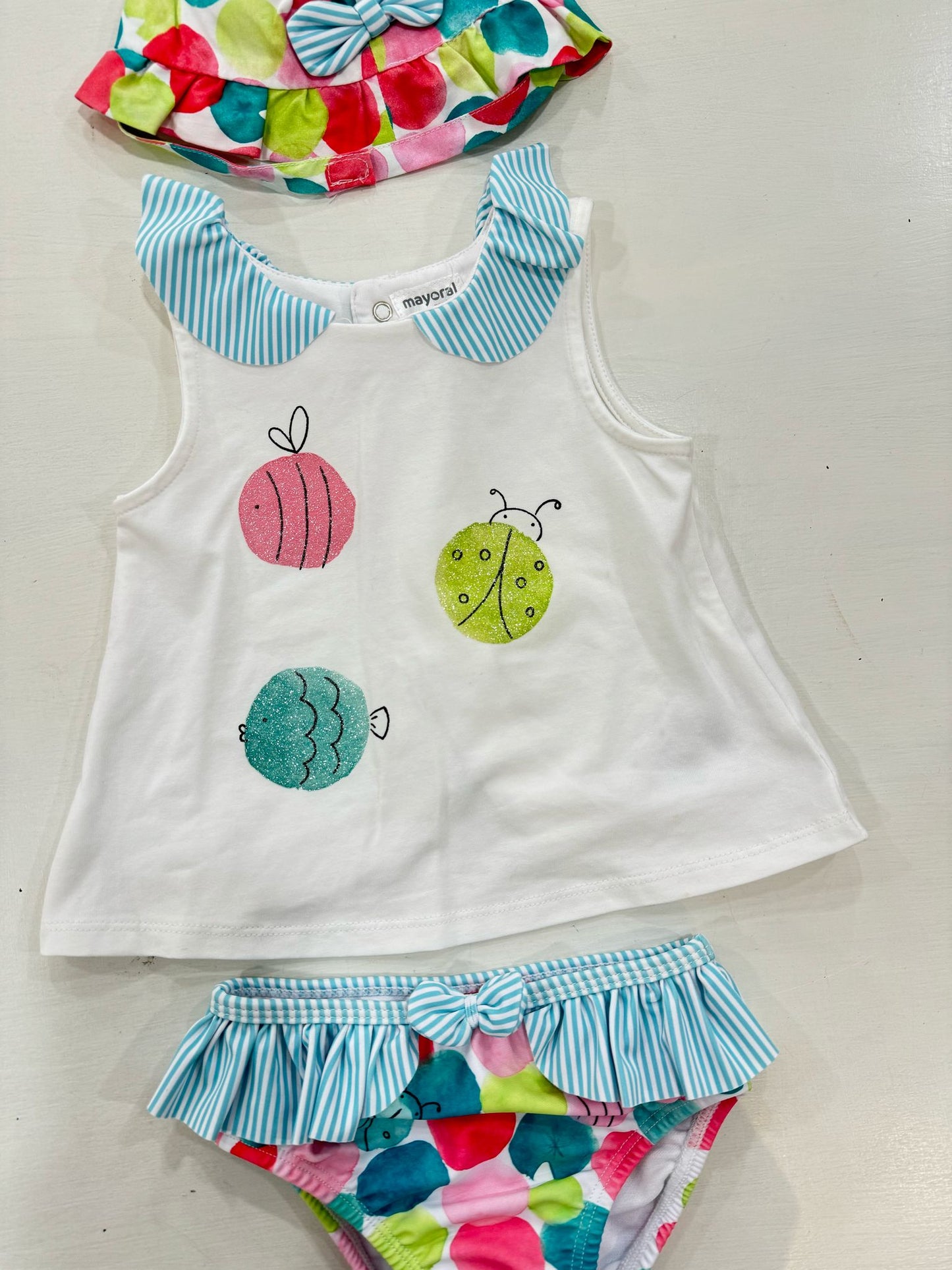 MAYORAL - costume mutandina + t-shirt + cappello summer - GIRL
