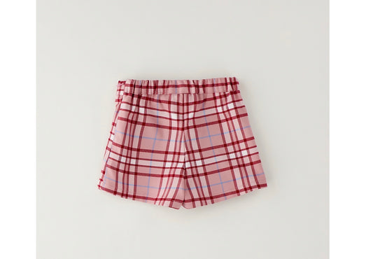MINIBANDA - gonna pantaloncino quadri rosa - invernale