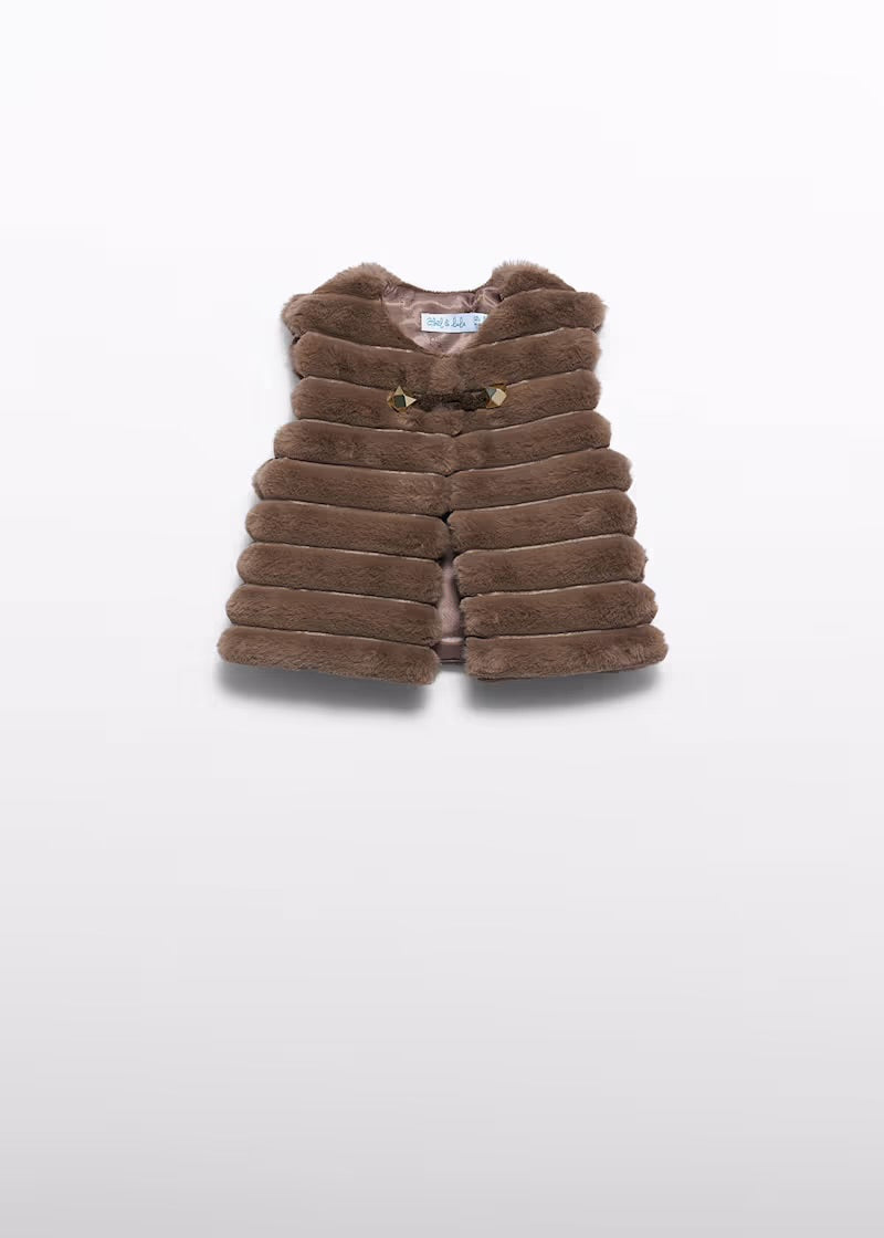 ABEL & LULA - gilet pelo marrone - invernale
