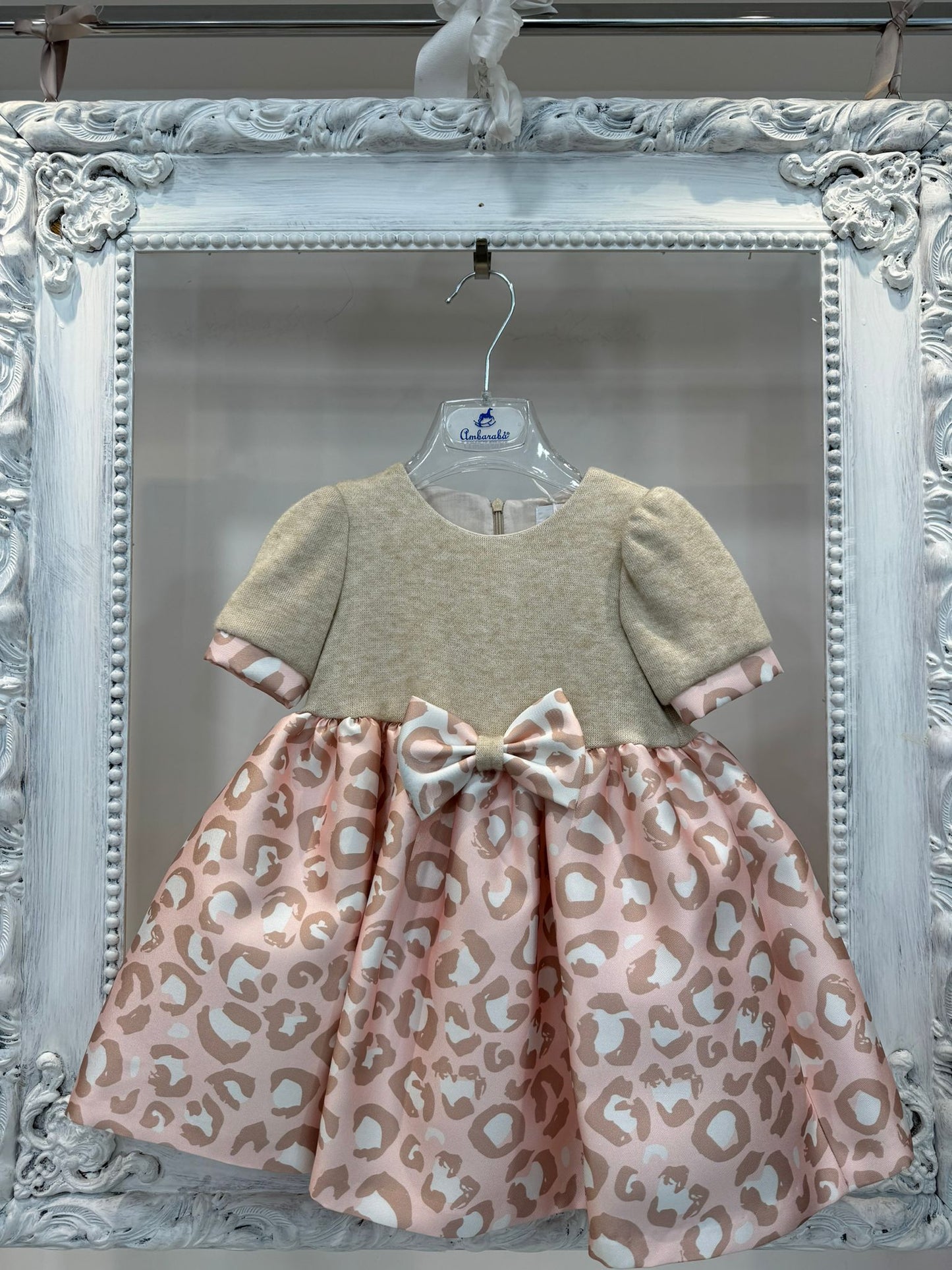 AMBARABA' - abito fiocco leopardato abbigliamento inv - GIRL