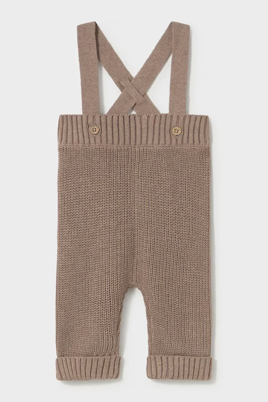 MAYORAL-pantalone bretelle tricot tortora-invernale