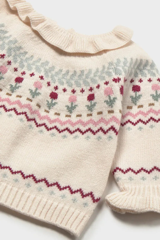 MAYORAL-maglioncino bimba panna/rosa/verde-invernale 