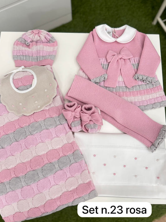 MARLU' - completo 2 pz lana 100% (set n. 23 marsala) corredino invernale 25/26 - GIRL