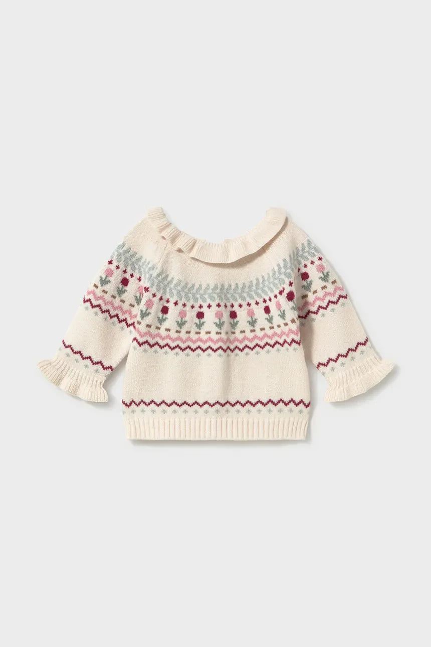 MAYORAL-maglioncino bimba panna/rosa/verde-invernale 