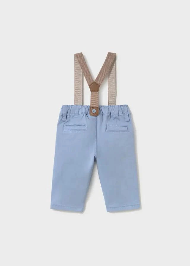 MAYORAL-pantalone con bretelle azzurro-invernale
