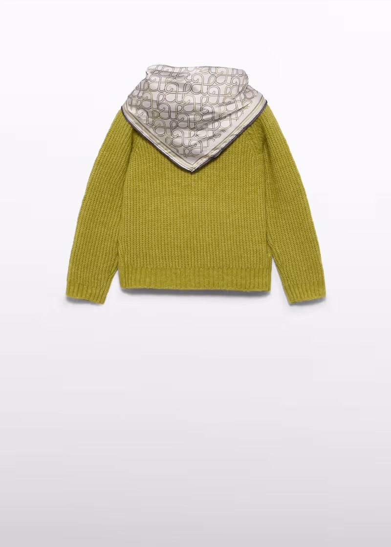 ABEL & LULA - maglione foulard lime - invernale