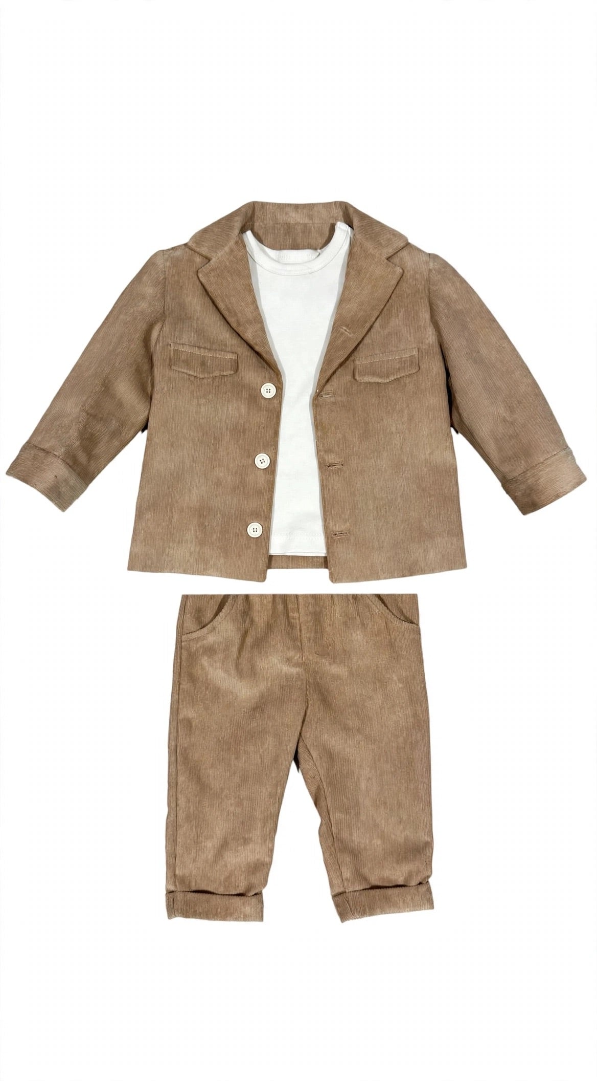 I&M - completo 3 pezzi costine velluto cammello