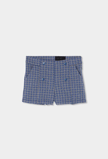 BOBOLI-shorts quadri blu-invernale