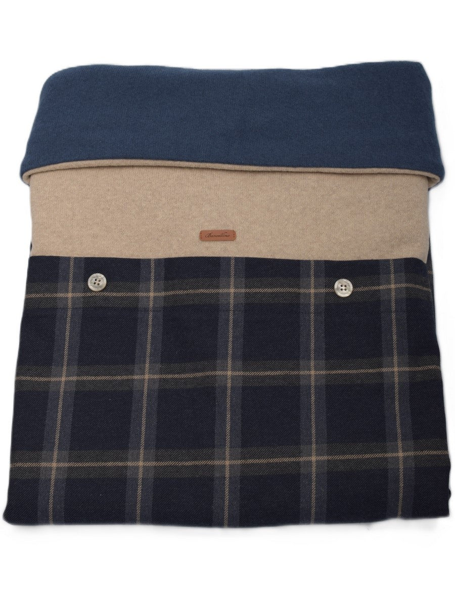 BARCELLINO - copertina imbottita blu/beige - invernale